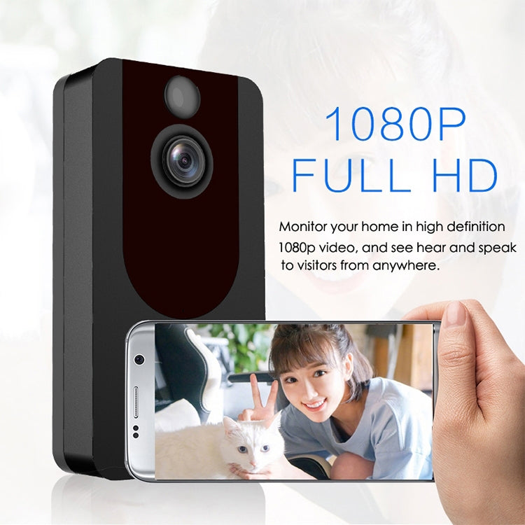 V7 1080P Full HD Weather Resistant WiFi Security Home Monitor Intercom Smart Phone Video Doorbell, Support Two-way Audio, PIR Motion Detection, Night Vision V7 1080P Full HD Weather Resistant WiFi Security Home Monitor Intercom Smart Phone Video Doorbell, Support Two-way Audio, PIR Motion Detection, Night Vision